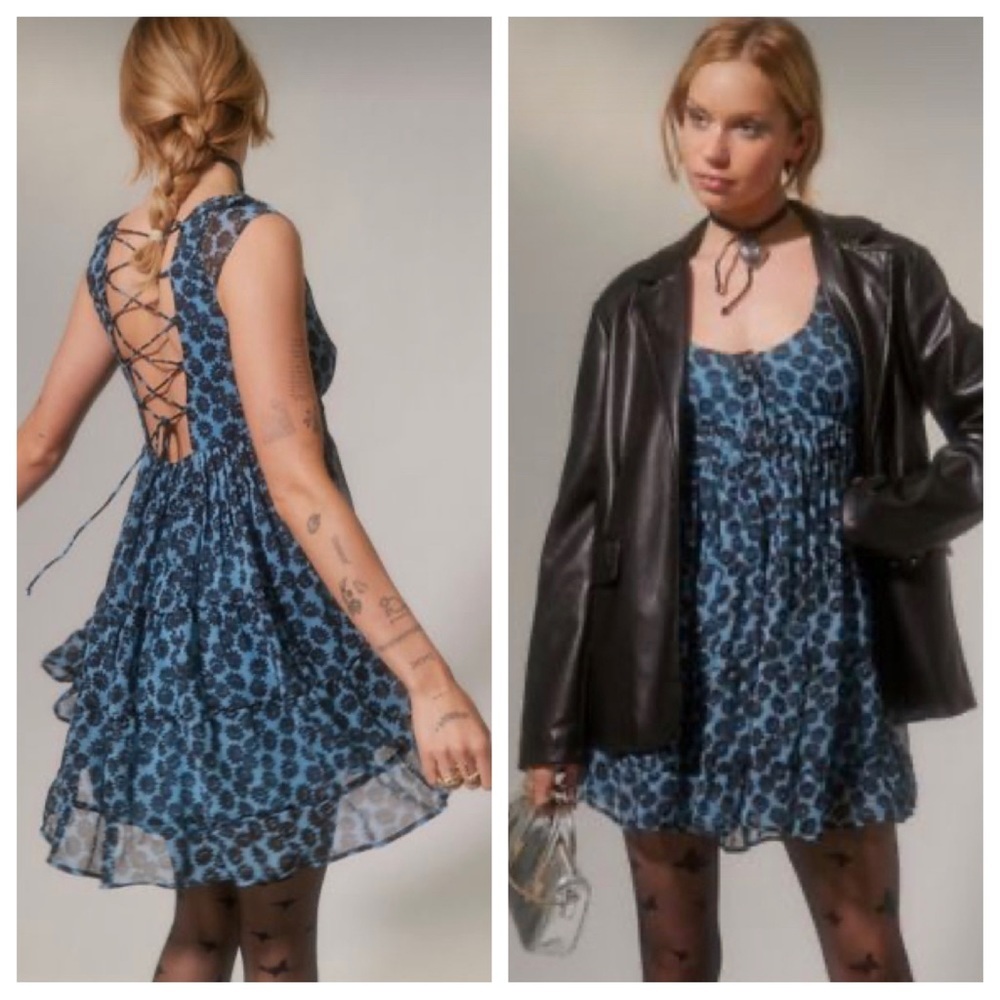 4. Urban Outfitters‎ Lace Up Justine Mini Dress Size M